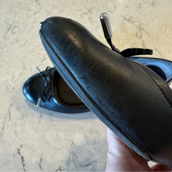 Rockport Total Motion Trutech Black Leather Ballet Flats w/Almond Toe & Bow - 10 - Picture 10 of 13